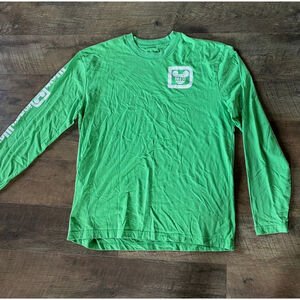 Men's Disney Green Long Sleeve Tee XL with White Logo